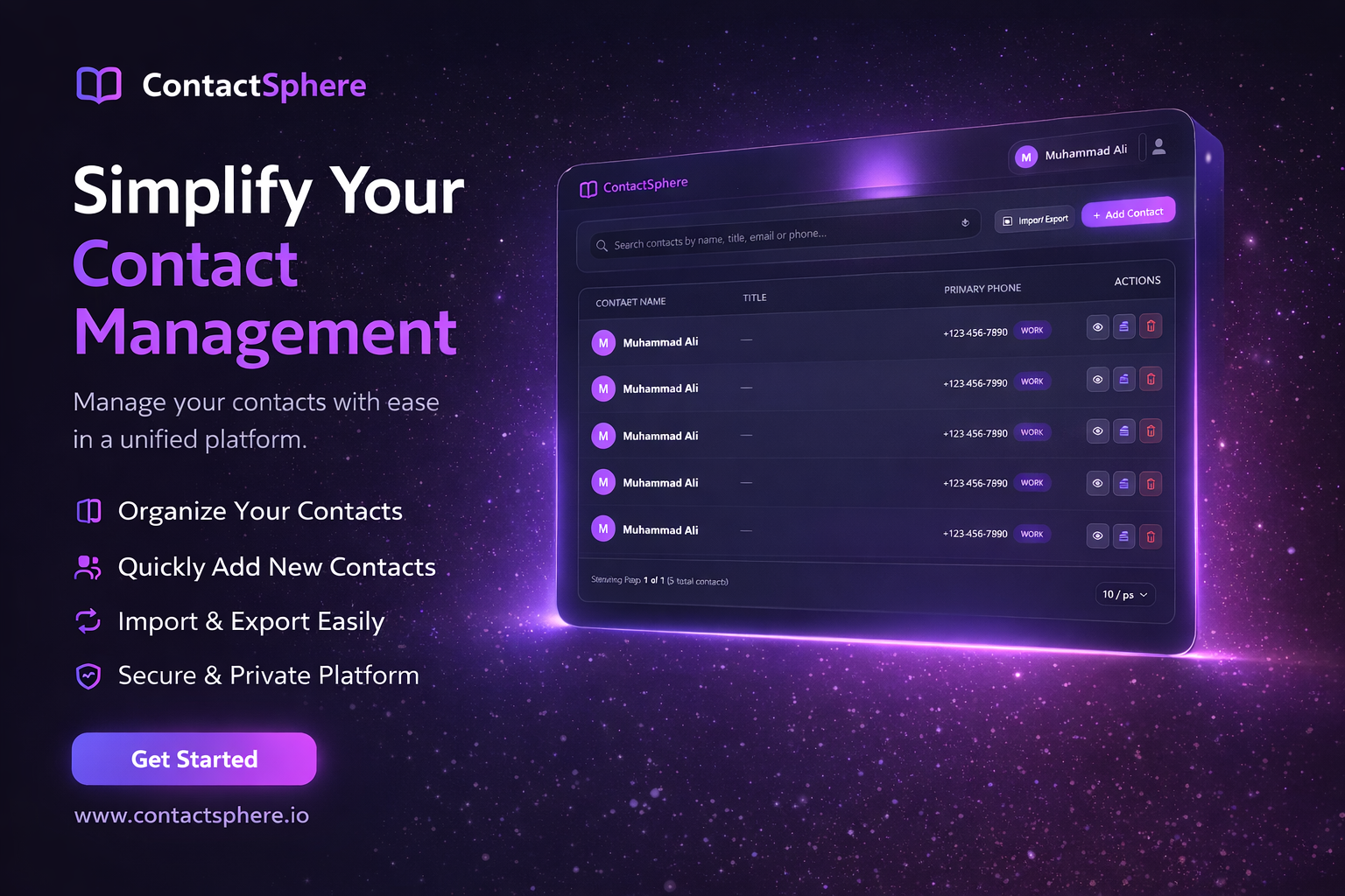 ContactSphere — Contact Management System